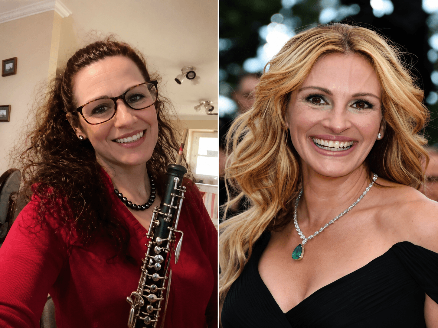 Julia Roberts with her oboe