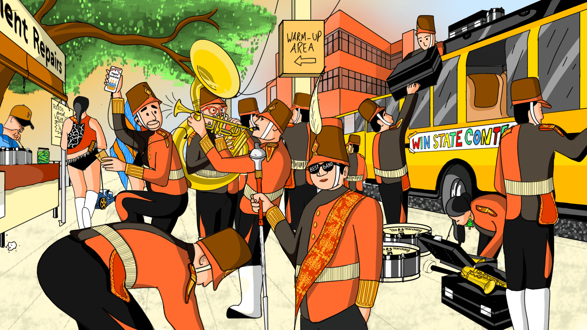 Illustrated marching band scavenger hunt