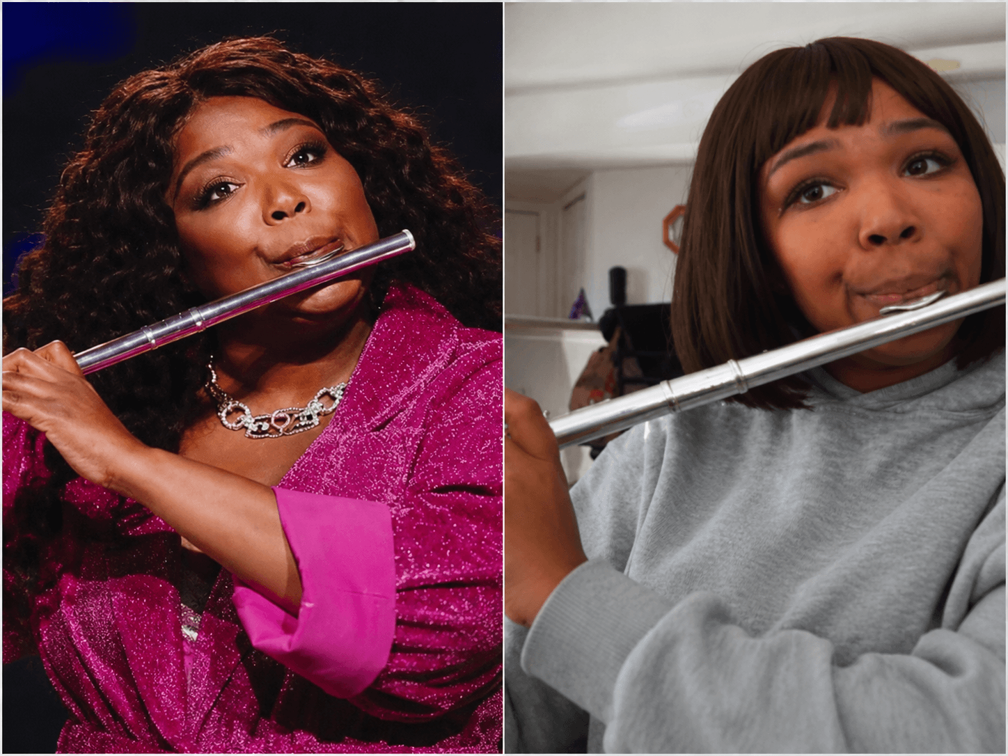 Lizzo playing flute